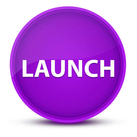 Launch luxurious glossy purple round button abstract illustrationの写真素材