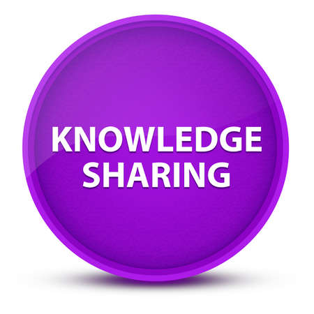 Knowledge Sharing luxurious glossy purple round button abstract illustrationの写真素材