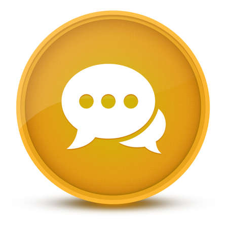 Message luxurious glossy yellow round button abstract illustrationの写真素材