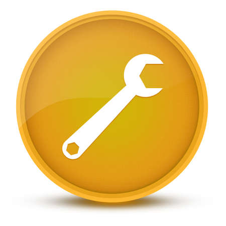 Spanner luxurious glossy yellow round button abstract illustrationの写真素材