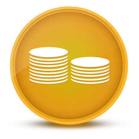 Coin Money luxurious glossy yellow round button abstract illustrationの写真素材