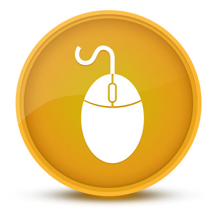 Mouse luxurious glossy yellow round button abstract illustrationの写真素材