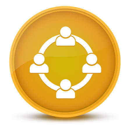Communication concept luxurious glossy yellow round button abstract illustrationの写真素材