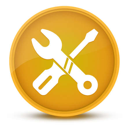 Repair luxurious glossy yellow round button abstract illustrationの写真素材
