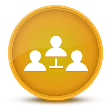 Communication concept luxurious glossy yellow round button abstract illustrationの写真素材
