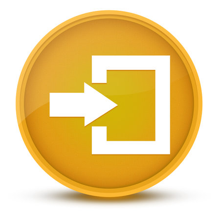 Login luxurious glossy yellow round button abstract illustrationの写真素材