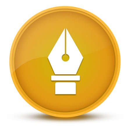 Pen luxurious glossy yellow round button abstract illustrationの写真素材