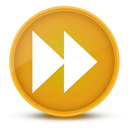 Jump forward luxurious glossy yellow round button abstract illustrationの写真素材