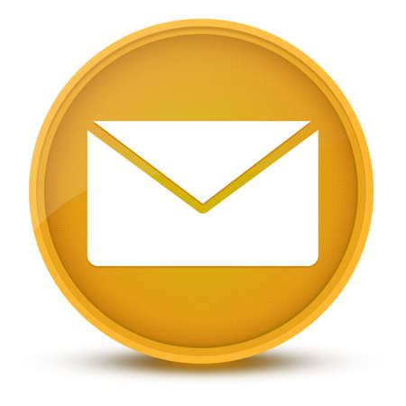 Email luxurious glossy yellow round button abstract illustrationの写真素材