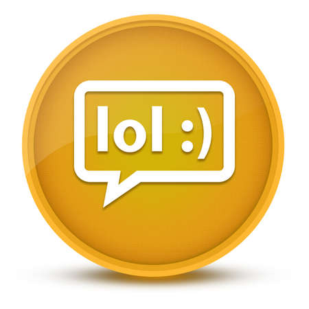 LOL bubble luxurious glossy yellow round button abstract illustrationの写真素材
