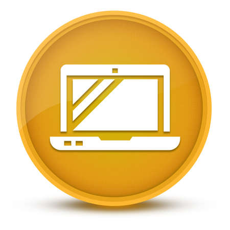 Technical skill luxurious glossy yellow round button abstract illustrationの写真素材