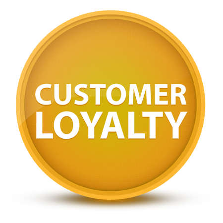 Customer Loyalty luxurious glossy yellow round button abstract illustrationの写真素材