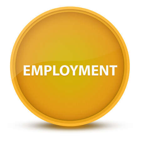 Employment luxurious glossy yellow round button abstract illustrationの写真素材