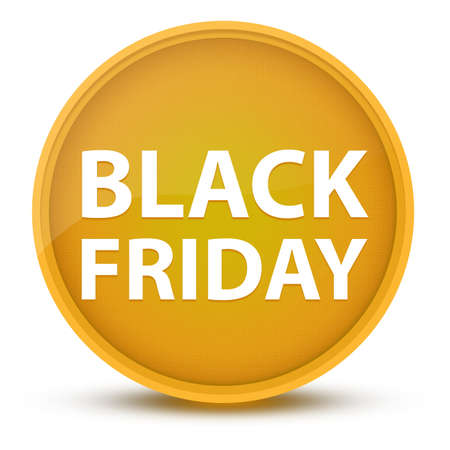 Black Friday luxurious glossy yellow round button abstract illustrationの写真素材