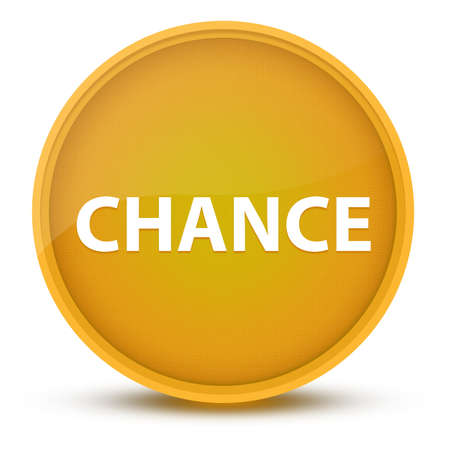 Chance luxurious glossy yellow round button abstract illustrationの写真素材