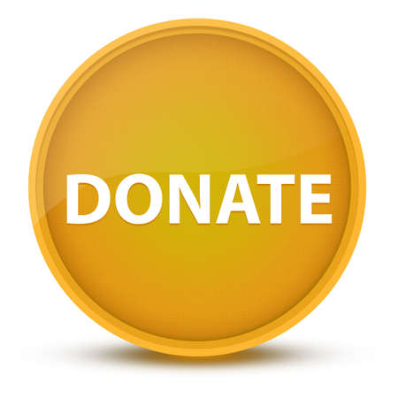 Donate luxurious glossy yellow round button abstract illustrationの写真素材