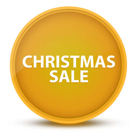 Christmas sale luxurious glossy yellow round button abstract illustrationの写真素材