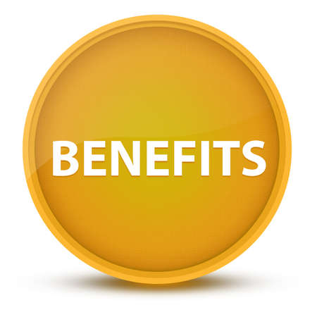 Benefits luxurious glossy yellow round button abstract illustrationの写真素材