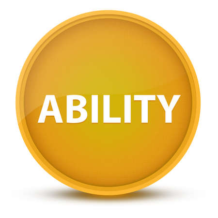 Ability luxurious glossy yellow round button abstract illustrationの写真素材