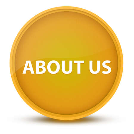 About Us luxurious glossy yellow round button abstract illustrationの写真素材