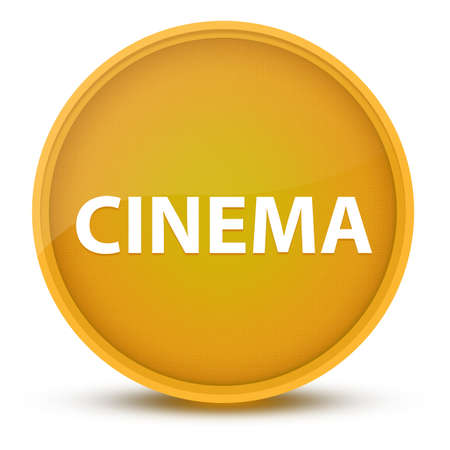 Cinema luxurious glossy yellow round button abstract illustrationの写真素材