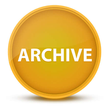 Archive luxurious glossy yellow round button abstract illustrationの写真素材