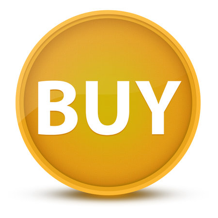 Buy luxurious glossy yellow round button abstract illustrationの写真素材