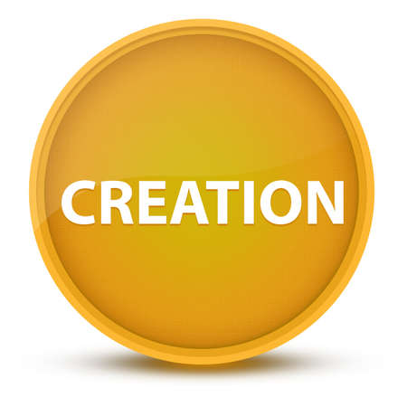 Creation luxurious glossy yellow round button abstract illustrationの写真素材