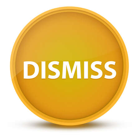 Dismiss luxurious glossy yellow round button abstract illustrationの写真素材
