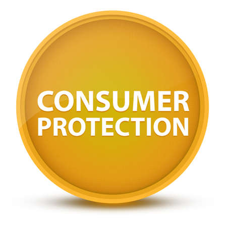 Consumer Protection luxurious glossy yellow round button abstract illustrationの写真素材