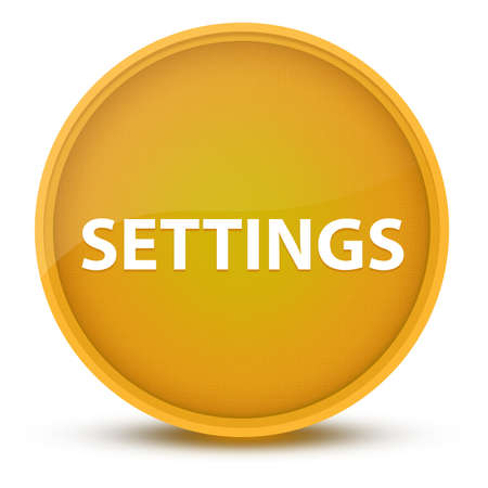 Settings luxurious glossy yellow round button abstract illustrationの写真素材