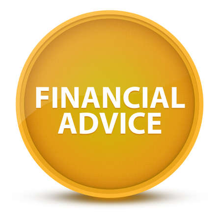 Financial Advice luxurious glossy yellow round button abstract illustrationの写真素材