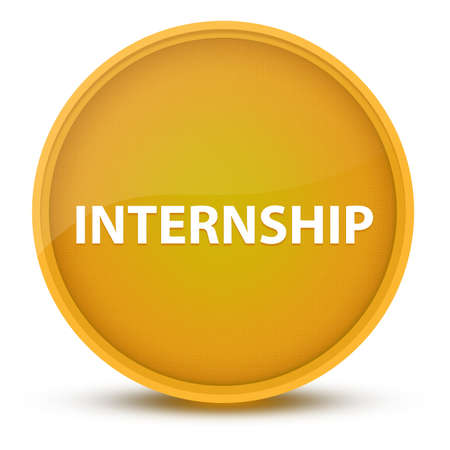 Internship luxurious glossy yellow round button abstract illustrationの写真素材