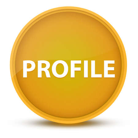 Profile luxurious glossy yellow round button abstract illustrationの写真素材
