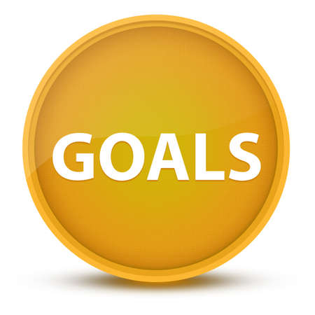 Goals luxurious glossy yellow round button abstract illustrationの写真素材