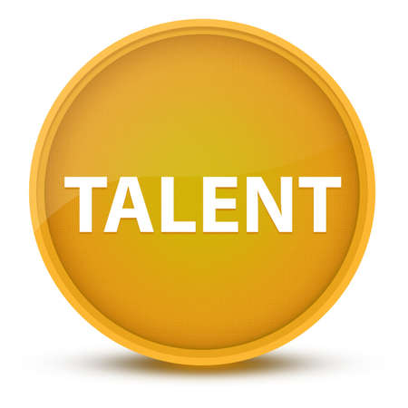 Talent luxurious glossy yellow round button abstract illustrationの写真素材