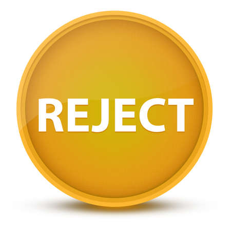 Reject luxurious glossy yellow round button abstract illustrationの写真素材