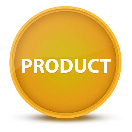 Product luxurious glossy yellow round button abstract illustrationの写真素材