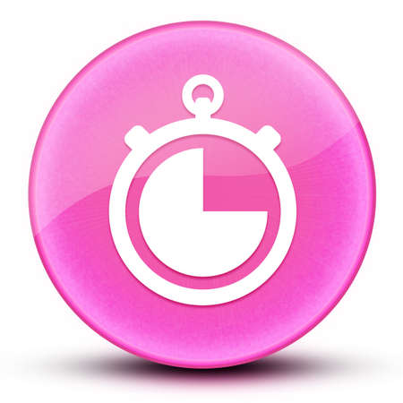Stop watch eyeball glossy elegant pink round button abstract illustrationの写真素材