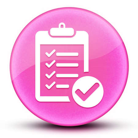 Checklist eyeball glossy elegant pink round button abstract illustrationの写真素材