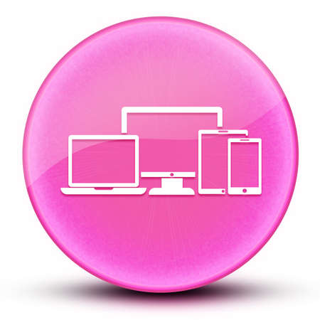 Digital smart devices eyeball glossy elegant pink round button abstract illustrationの写真素材