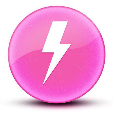 Lightning bolt eyeball glossy elegant pink round button abstract illustrationの写真素材