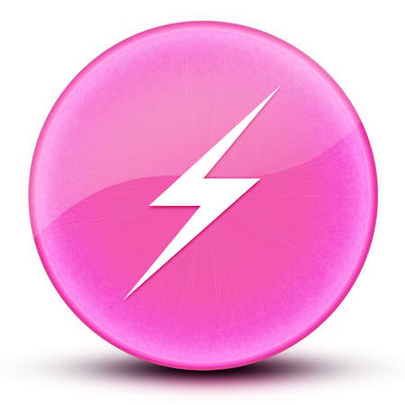 Lightning eyeball glossy elegant pink round button abstract illustrationの写真素材
