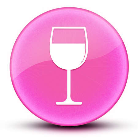 Wine glass eyeball glossy elegant pink round button abstract illustrationの写真素材