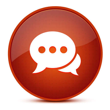 Message aesthetic glossy brown round button abstract illustration