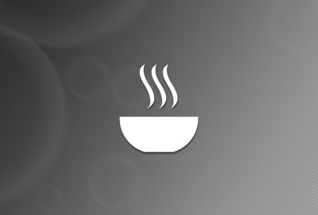 Soup icon on black and white background abstract illustrationの写真素材