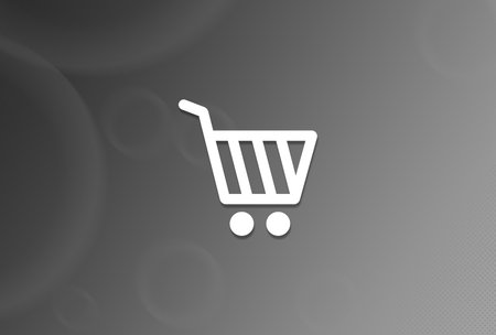 Shopping cart icon on black and white background abstract illustrationの写真素材