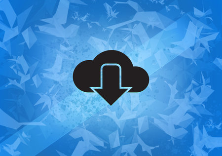 Download aesthetic abstract icon on blue background illustrationの写真素材