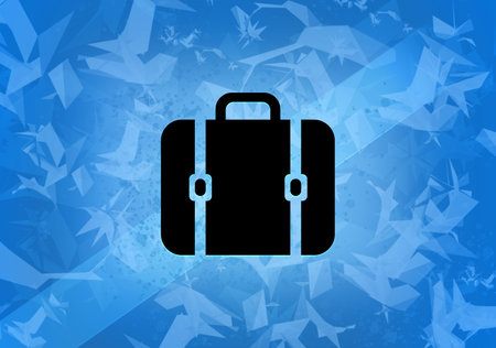 Bag aesthetic abstract icon on blue background illustrationの写真素材