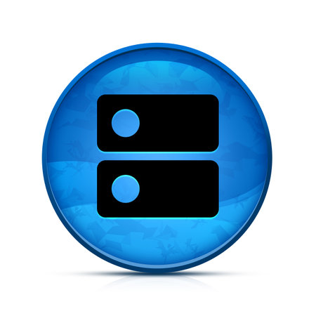DNS icon on classy splash blue round buttonの写真素材